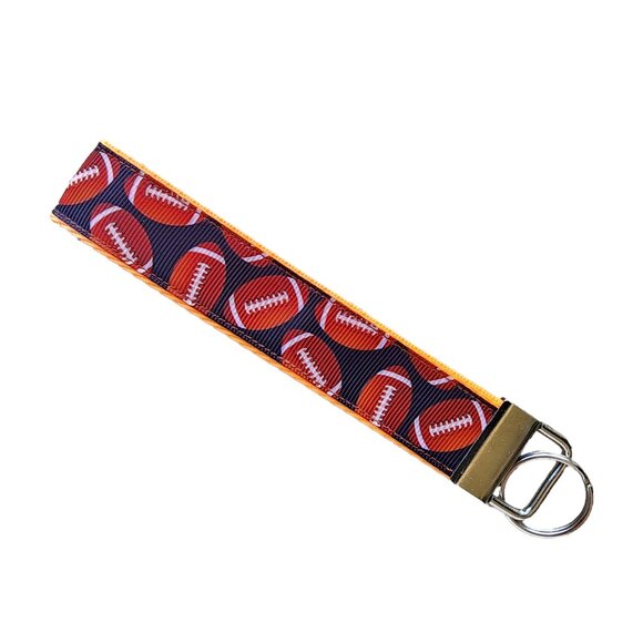 Handmade  football wristlet, sport key fob - Picture 1 of 3